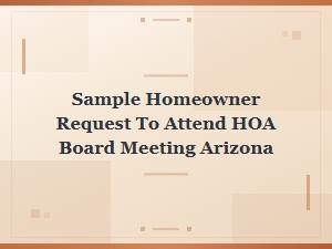 Requesting to Attend an Arizona Hoa Board Meeting