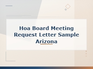 Arizona Hoa Board Meeting Request Letter Sample for Homeowners