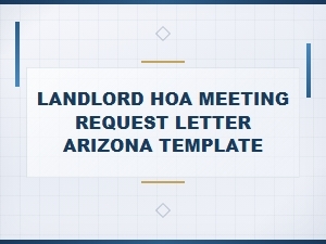 Arizona Hoa Meeting Request Letter Template for Landlords