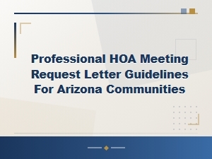 How to Write an Hoa Meeting Request Letter in Arizona
