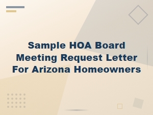 Arizona Hoa Board Meeting Request Letter Sample