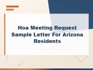 Hoa Meeting Request Letter Template for Arizona Residents