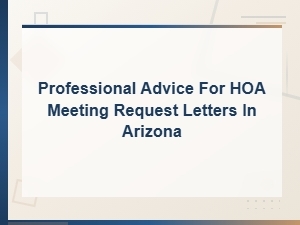 Arizona Hoa Meeting Request Letter Tips and Templates