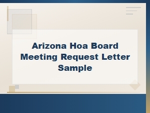 Arizona Hoa Board Meeting Request Letter Sample