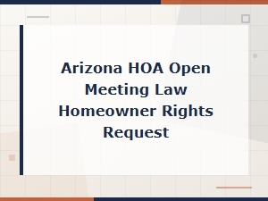 Writing an Arizona Hoa Open Meeting Rights Request