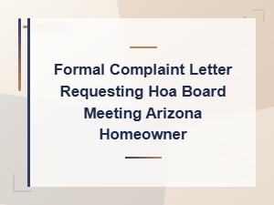 Writing an Hoa Board Meeting Request Letter in Arizona